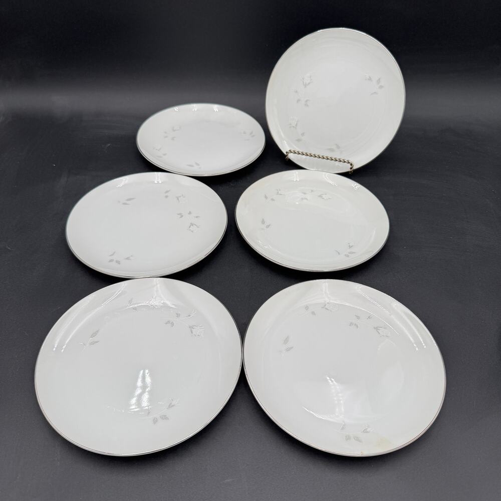 Set/6 Vtg Bread and Butter Plates in Bridal Rose by Celebrity Fine China 6.75"